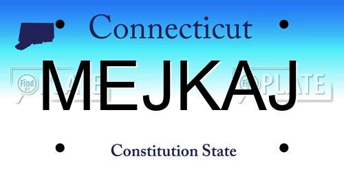 MEJKAJ Connecticut License Plate