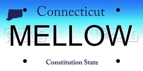 MELLOW Connecticut License Plate