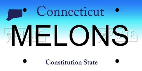 MELONS Connecticut License Plate