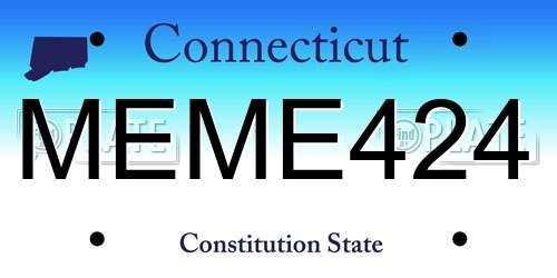 MEME424 Connecticut License Plate