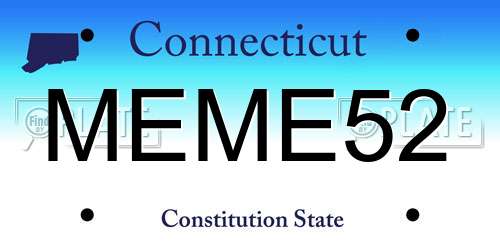MEME52 Connecticut License Plate