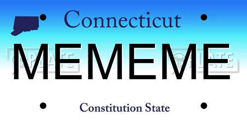 MEMEME Connecticut License Plate