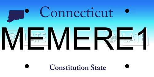 MEMERE1 Connecticut License Plate