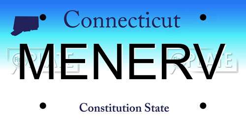 MENERV Connecticut License Plate