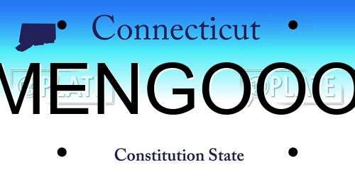 MENGOOO Connecticut License Plate