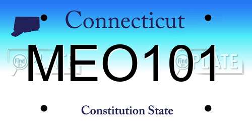 MEO101 Connecticut License Plate
