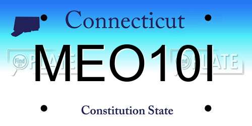 MEO10I Connecticut License Plate