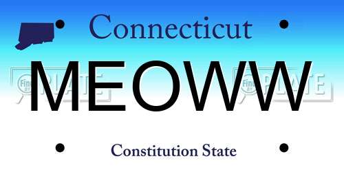 MEOWW Connecticut License Plate