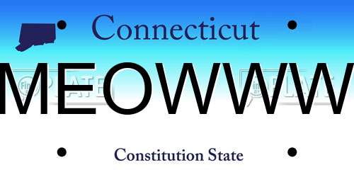MEOWWW Connecticut License Plate