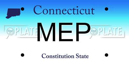MEP Connecticut License Plate