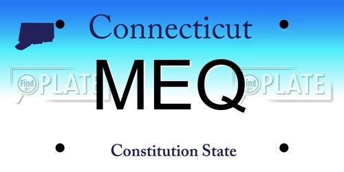 MEQ Connecticut License Plate