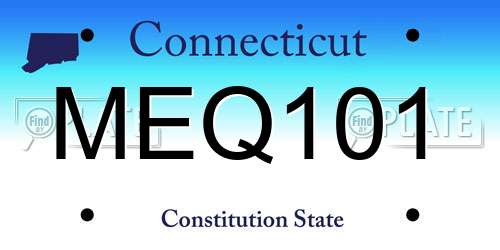 MEQ101 Connecticut License Plate