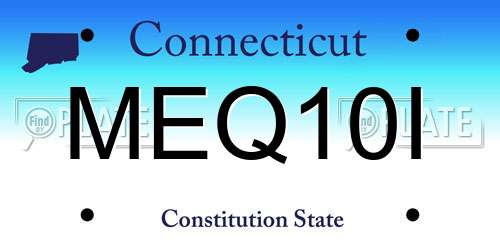 MEQ10I Connecticut License Plate