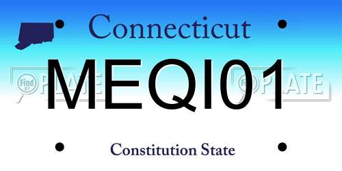 MEQI01 Connecticut License Plate
