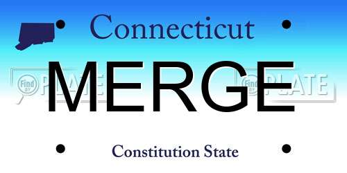 MERGE Connecticut License Plate