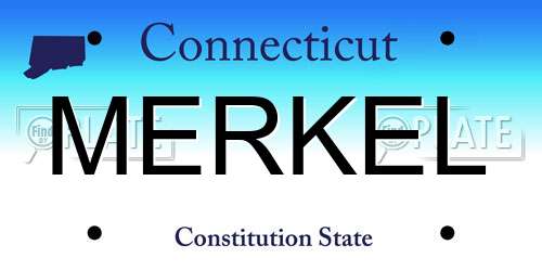 MERKEL Connecticut License Plate