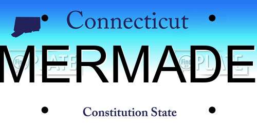 MERMADE Connecticut License Plate