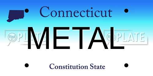 METAL Connecticut License Plate