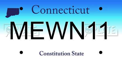MEWN11 Connecticut License Plate