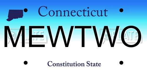 MEWTWO Connecticut License Plate