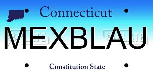 MEXBLAU Connecticut License Plate