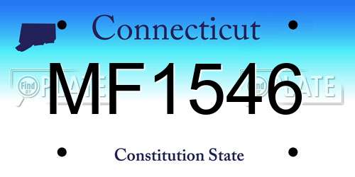 MF1546 Connecticut License Plate