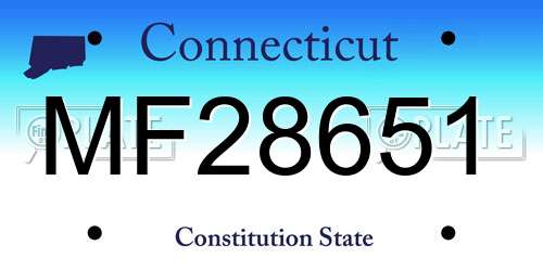MF28651 Connecticut License Plate