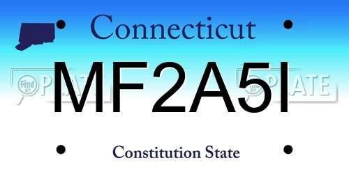 MF2A5I Connecticut License Plate