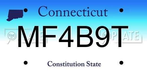 MF4B9T Connecticut License Plate