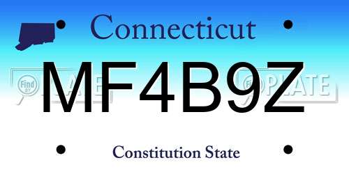 MF4B9Z Connecticut License Plate