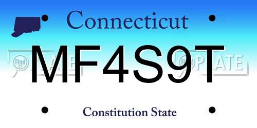 MF4S9T Connecticut License Plate