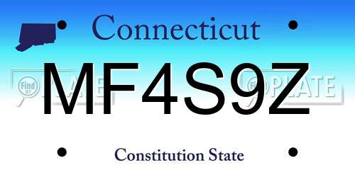 MF4S9Z Connecticut License Plate