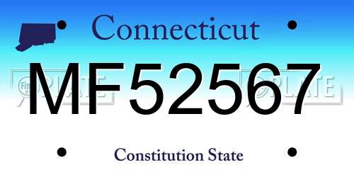 MF52567 Connecticut License Plate