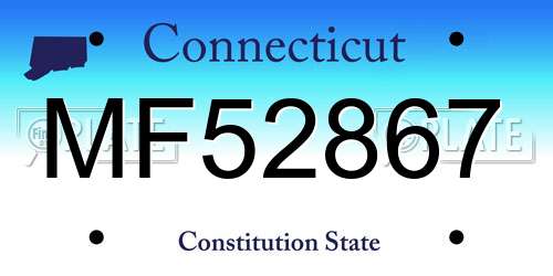 MF52867 Connecticut License Plate