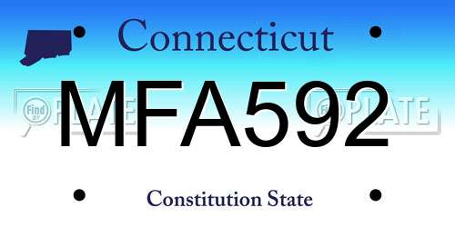 MFA592 Connecticut License Plate