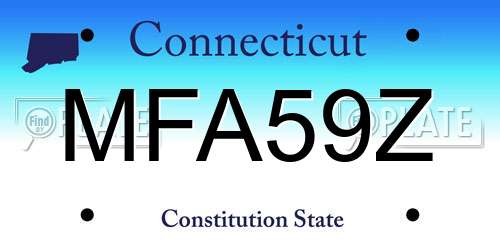 MFA59Z Connecticut License Plate