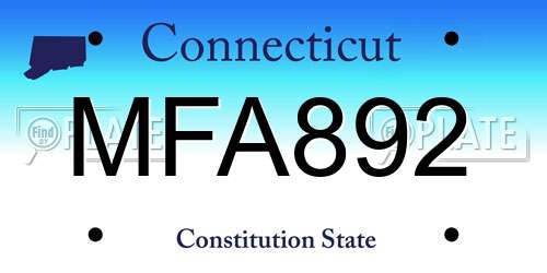 MFA892 Connecticut License Plate