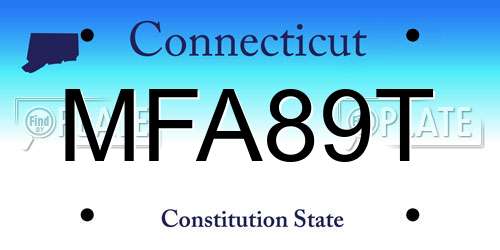 MFA89T Connecticut License Plate