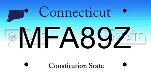 MFA89Z Connecticut License Plate