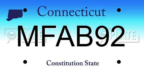 MFAB92 Connecticut License Plate