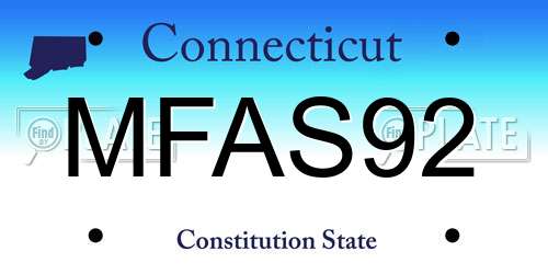 MFAS92 Connecticut License Plate