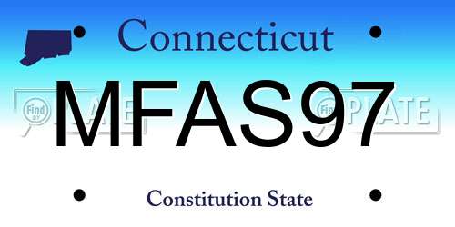 MFAS97 Connecticut License Plate