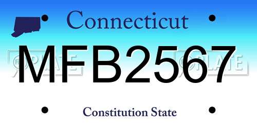 MFB2567 Connecticut License Plate