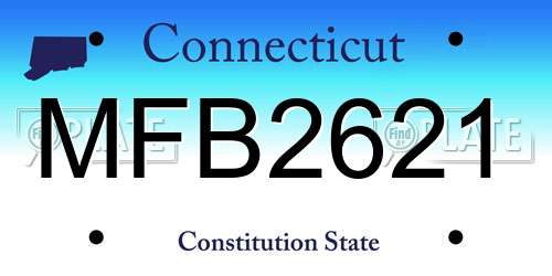 MFB2621 Connecticut License Plate