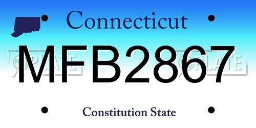 MFB2867 Connecticut License Plate