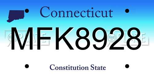 MFK8928 Connecticut License Plate