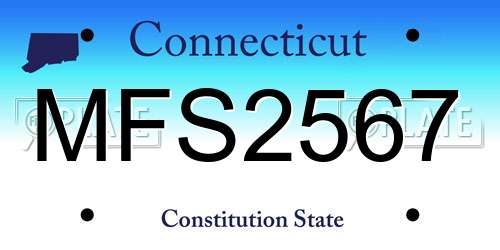 MFS2567 Connecticut License Plate