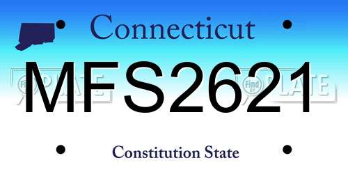 MFS2621 Connecticut License Plate