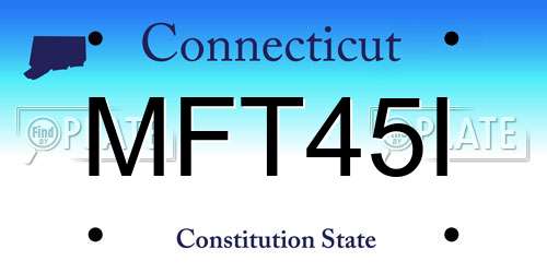 MFT45I Connecticut License Plate