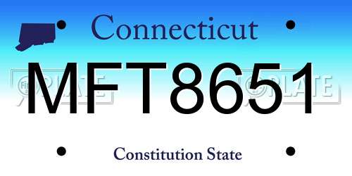MFT8651 Connecticut License Plate